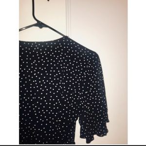 Black Polka Dot Wrap Dress